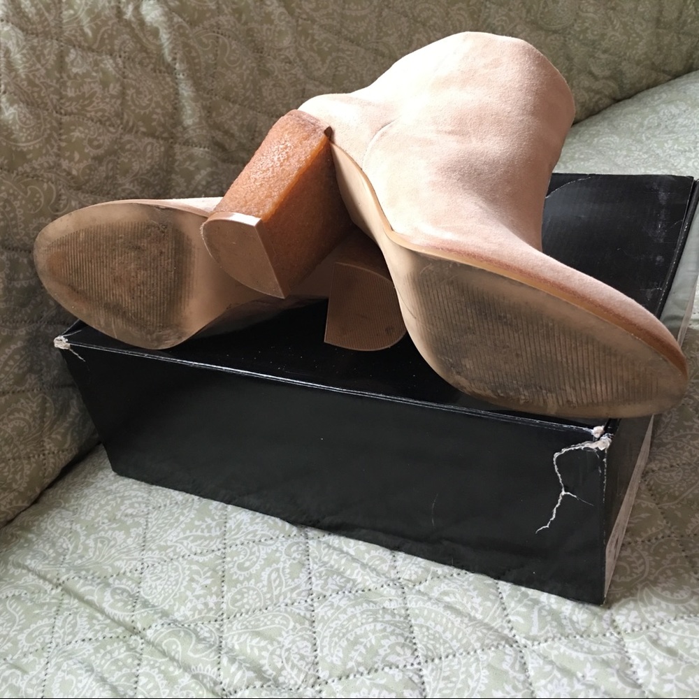 Jcrew crepe heel suede ankle booties women’s 7 - Picture 4 of 8